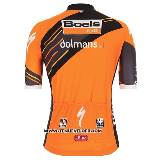 2019 Maillot Ciclismo Femme Boels Dolmans Orange Manches Courtes et Cuissard